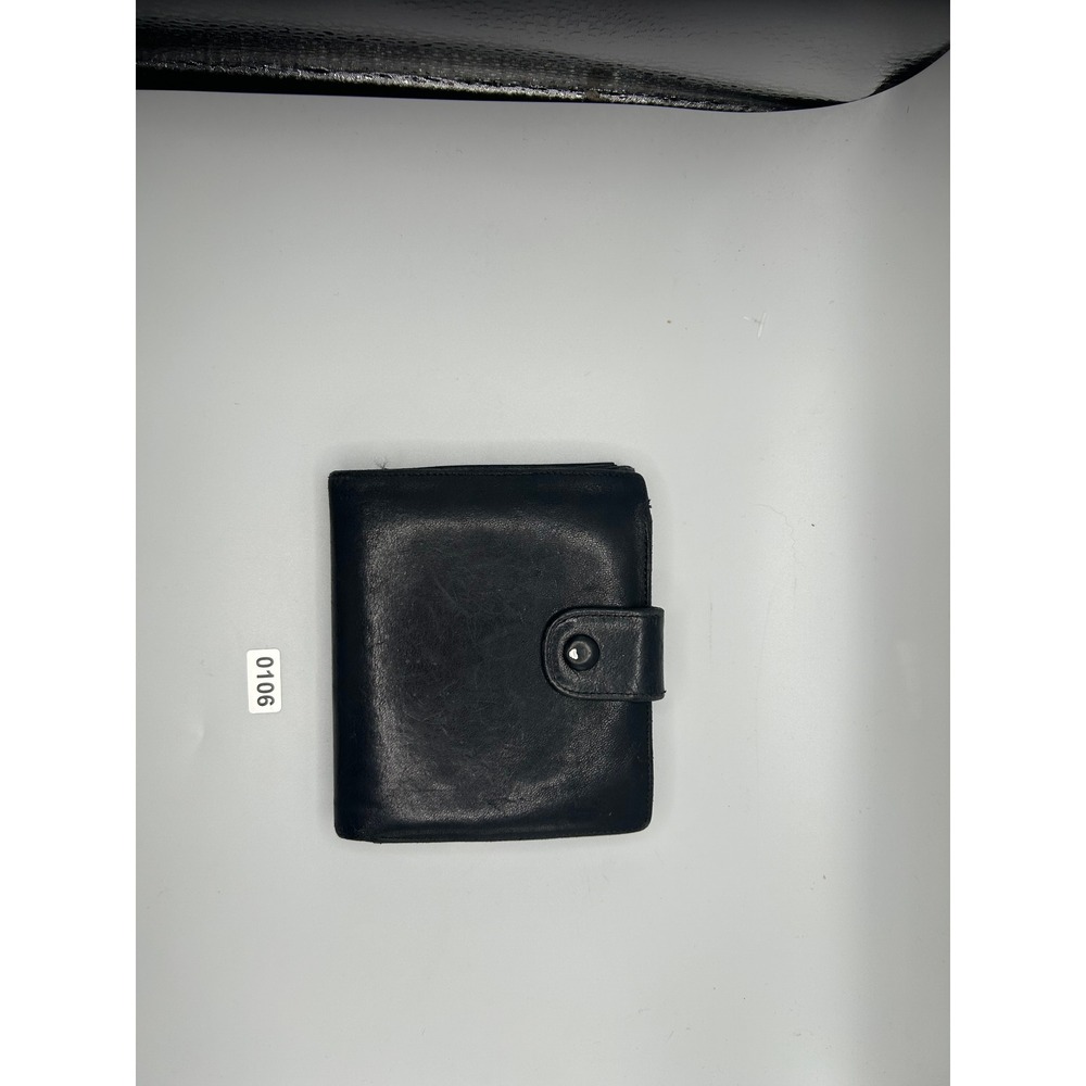 Chanel Black Leather Bi Fold Wallet CC Logo‎ Made in France#106 - Picture 6 of 11